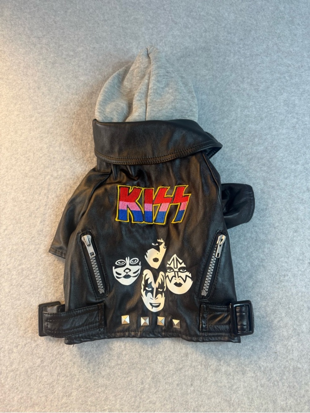 Fab dog KISS brand dog faux leather jacket small